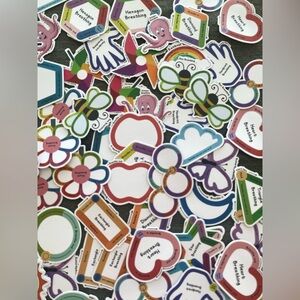 100 Pc Sensory Breathing Stickers Anxiety Calm Mindfulness Fidget Stickers